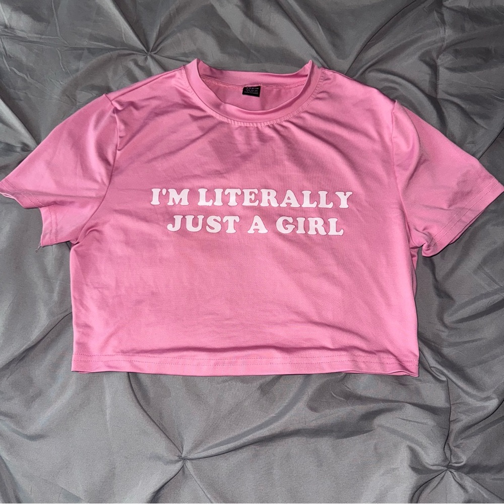 Pink Graphic Crop Top
